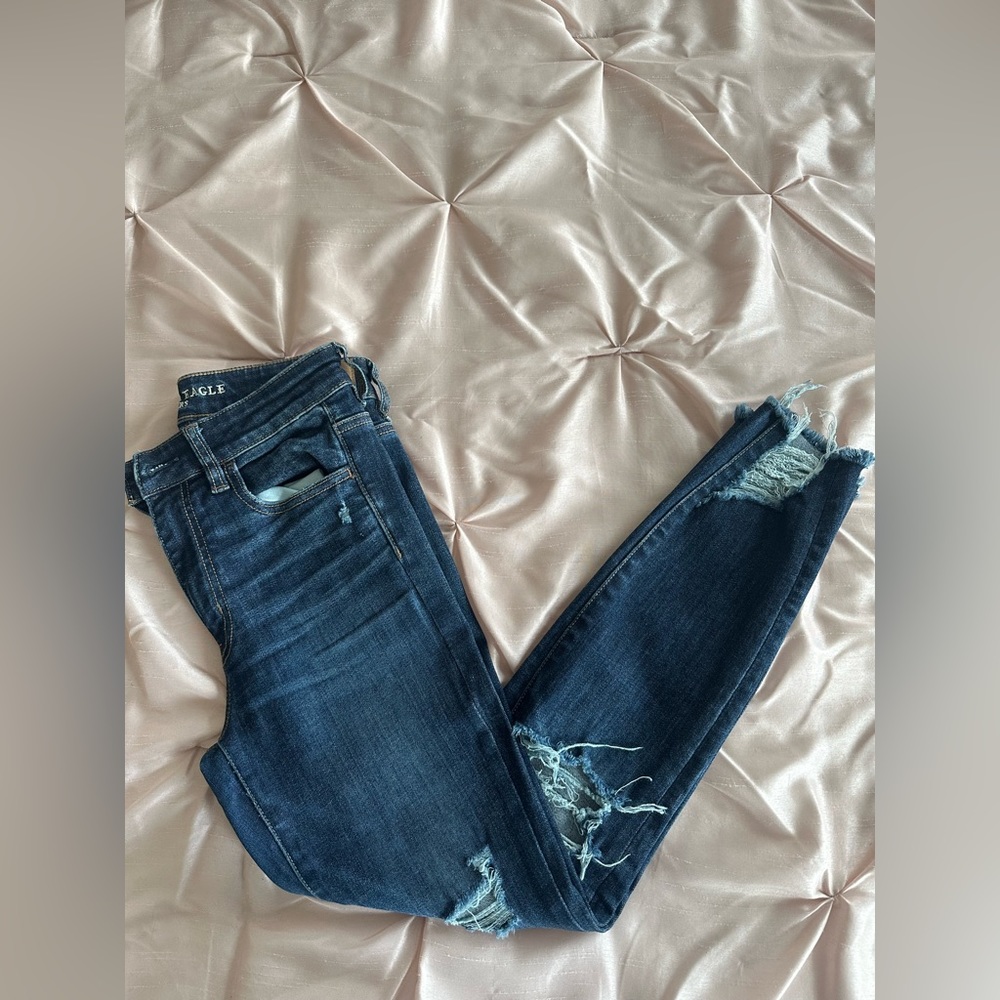 American Eagle Dark Denim Next Level Stretch High Rise Jegging Jeans, Size 6R